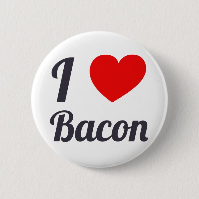 Bóton Redondo 5.08cm Eu amo o bacon (Frente)