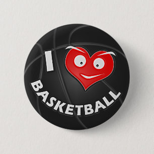 Bóton Redondo 5.08cm Eu amo o basquetebol