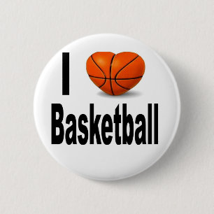 Bóton Redondo 5.08cm Eu amo o basquetebol