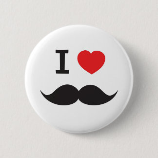 Bóton Redondo 5.08cm Eu amo o bigode