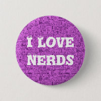 Eu amo o botão cor-de-rosa dos nerd