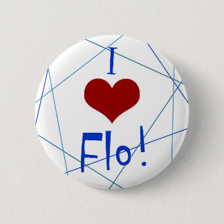 Bóton Redondo 5.08cm Eu amo o botão de Flo