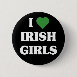 Bóton Redondo 5.08cm Eu amo o botão irlandês das meninas