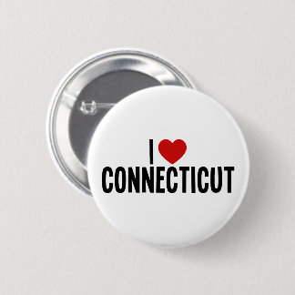 Bóton Redondo 5.08cm Eu Amo o Connecticut Botão Redondo