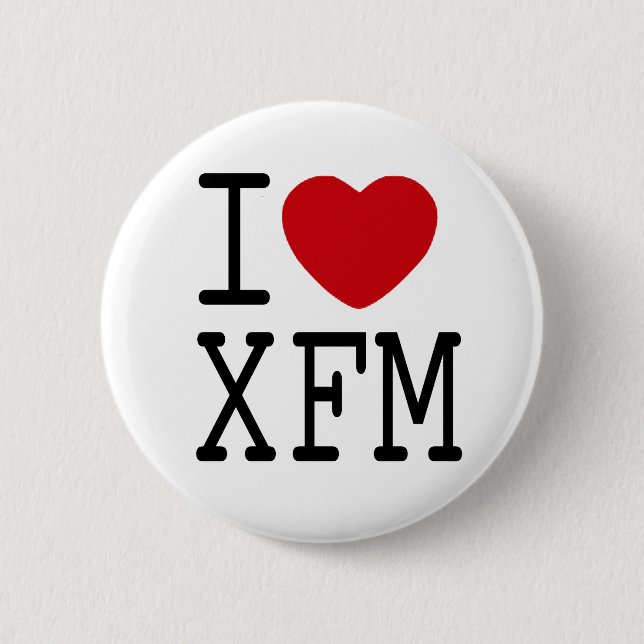 Bóton Redondo 5.08cm Eu amo o crachá de XFM (Frente)