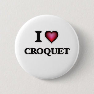 Bóton Redondo 5.08cm Eu amo o Croquet