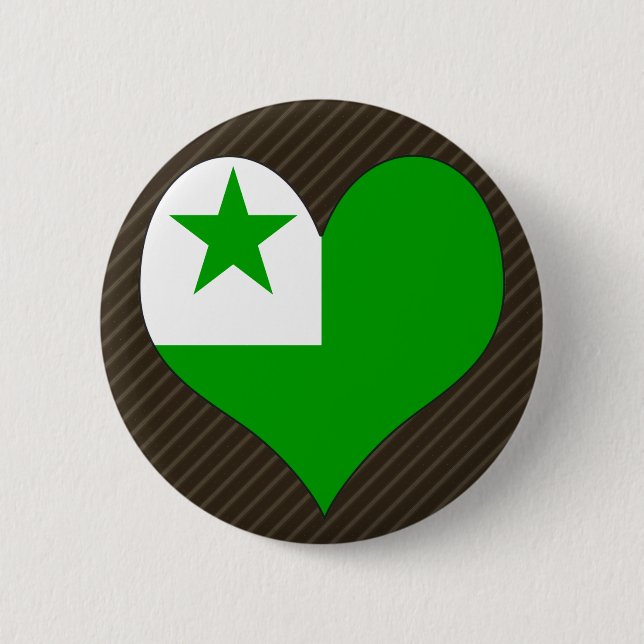 Bóton Redondo 5.08cm Eu amo o esperanto (Frente)