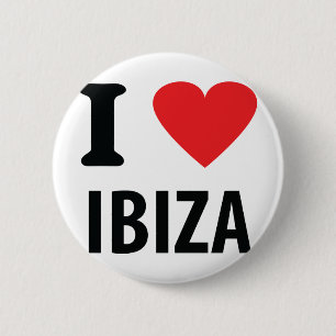 Bóton Redondo 5.08cm Eu amo o ícone de Ibiza