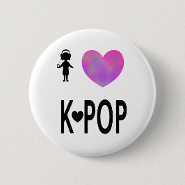 Bóton Redondo 5.08cm Eu amo o K-pop