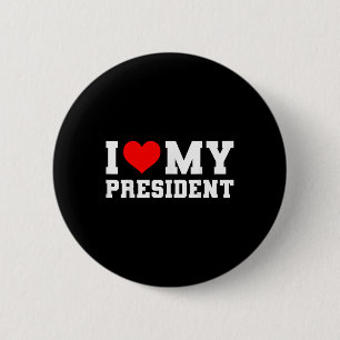 Bóton Redondo 5.08cm Eu Amo O Meu Presidente Donald Trump 2024 I Heart 