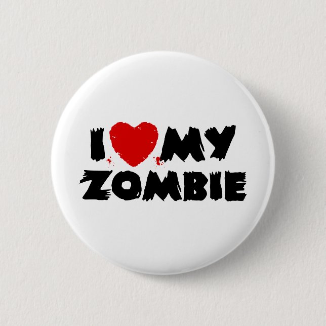 Bóton Redondo 5.08cm Eu Amo O Meu Zumbi (Frente)