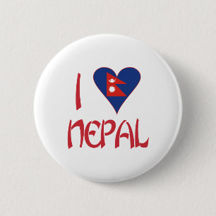 Bóton Redondo 5.08cm Eu amo o Nepal