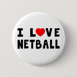 Bóton Redondo 5.08cm Eu amo o Netball