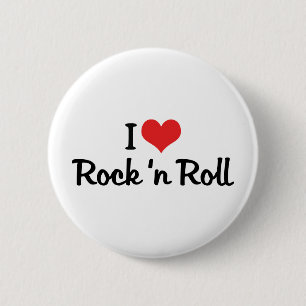 Bóton Redondo 5.08cm Eu amo o rock and roll