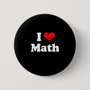 Bóton Redondo 5.08cm Eu amo o Tshirt da matemática