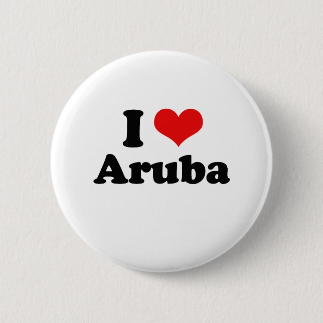 Bóton Redondo 5.08cm Eu amo o Tshirt de Aruba (Frente)