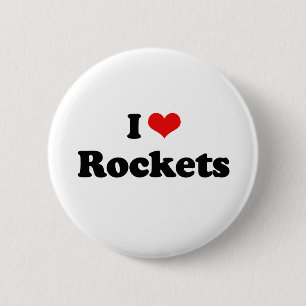 Bóton Redondo 5.08cm Eu amo o Tshirt de Rockets