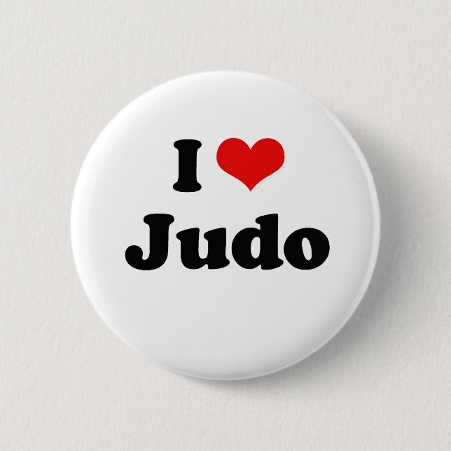 Bóton Redondo 5.08cm Eu amo o Tshirt do judo (Frente)