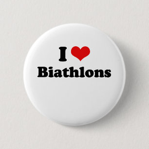 Bóton Redondo 5.08cm Eu amo o Tshirt dos Biathlons