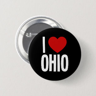 Bóton Redondo 5.08cm Eu Amo Ohio • Eu Adoro Ohio Botão Redondo