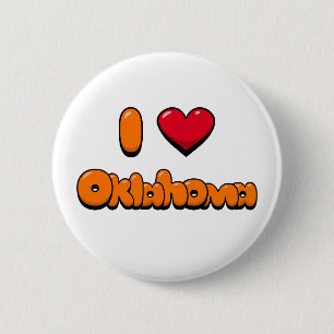 Bóton Redondo 5.08cm Eu Amo Oklahoma