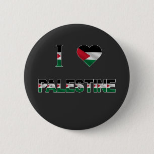 Bóton Redondo 5.08cm Eu Amo Palestina Sinalizador Coração Liberdade