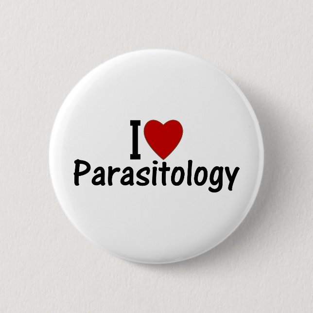 Bóton Redondo 5.08cm Eu Amo Parasitologia (Frente)