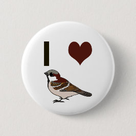 Bóton Redondo 5.08cm Eu amo pardais