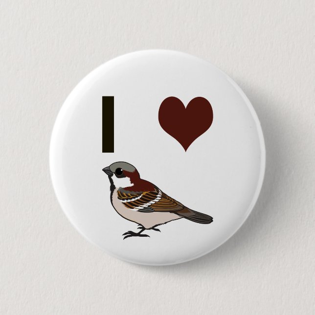 Bóton Redondo 5.08cm Eu amo pardais (Frente)