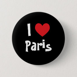 Bóton Redondo 5.08cm Eu Amo Paris