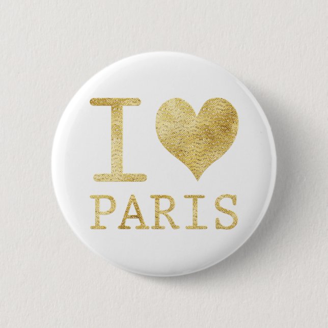 Bóton Redondo 5.08cm Eu Amo Paris (Frente)