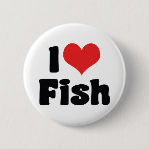 Bóton Redondo 5.08cm Eu Amo Peixe Coração - Amantes de Aquário