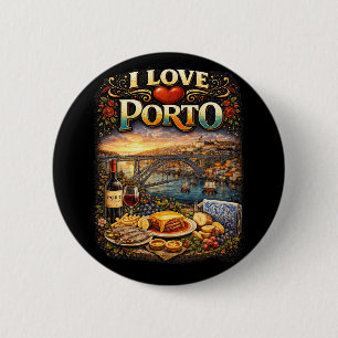 Bóton Redondo 5.08cm Eu Amo Porto