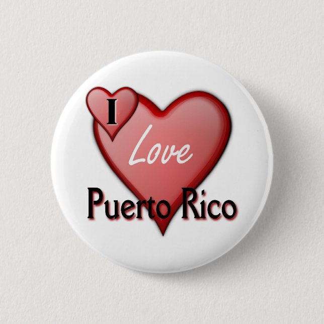 Bóton Redondo 5.08cm Eu amo Puerto Rico (Frente)