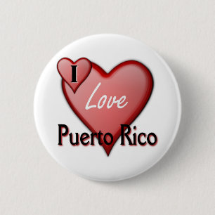 Bóton Redondo 5.08cm Eu amo Puerto Rico