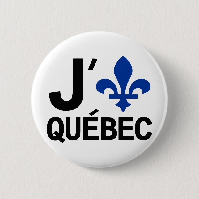 Bóton Redondo 5.08cm Eu amo Quebeque (Frente)