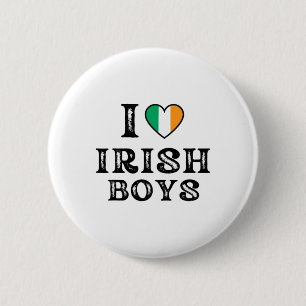Bóton Redondo 5.08cm Eu Amo Rapazes Irlandeses Eu Adoro Rapazes Irlande