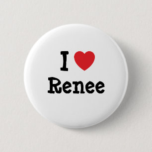 Bóton Redondo 5.08cm Eu amo Renee coração T-Shirt