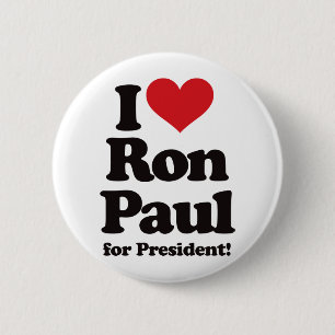 Bóton Redondo 5.08cm Eu amo Ron Paul para o presidente
