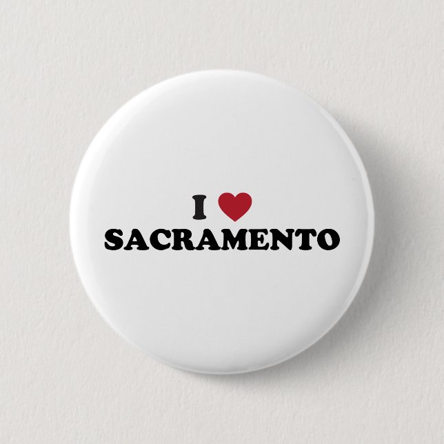 Bóton Redondo 5.08cm Eu amo Sacramento Califórnia (Frente)