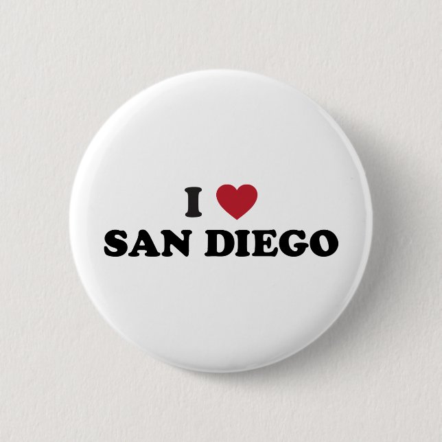 Bóton Redondo 5.08cm Eu amo San Diego Califórnia (Frente)