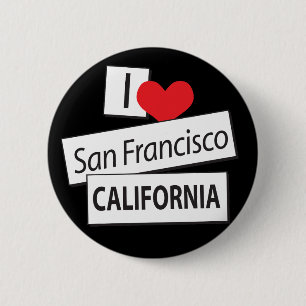 Bóton Redondo 5.08cm Eu amo San Francisco Califórnia