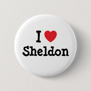 Bóton Redondo 5.08cm Eu amo Sheldon coração personalizado personaliza