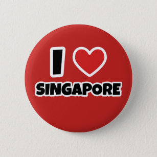 Bóton Redondo 5.08cm Eu amo Singapura