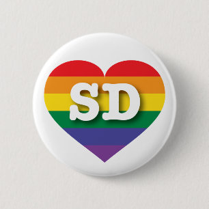 Bóton Redondo 5.08cm Eu amo South Dakota Orgulho gay