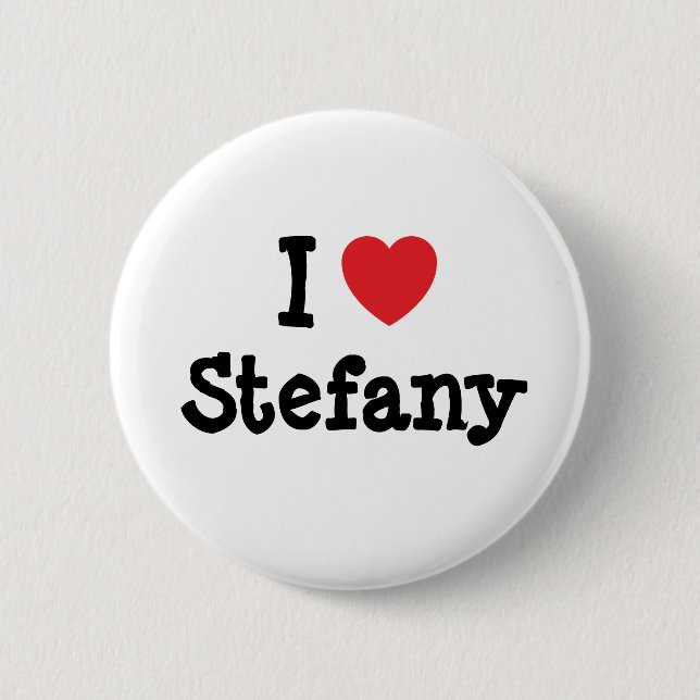 Bóton Redondo 5.08cm Eu amo Stefany Heart Shirt (Frente)