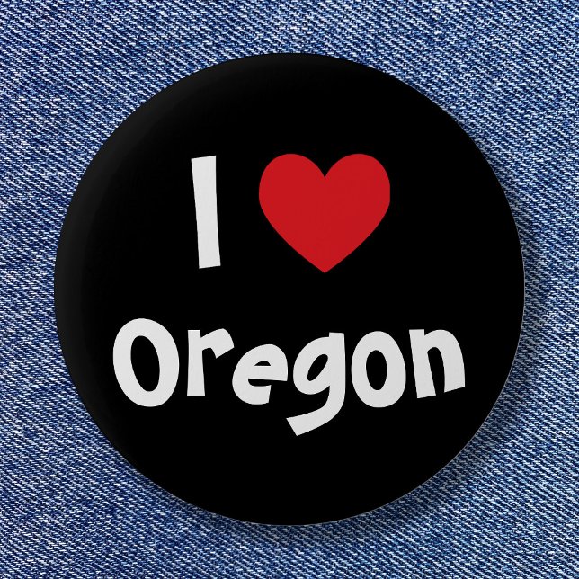 Bóton Redondo 5.08cm Eu amo sua cidade ou estado aqui (I Love Oregon Button)