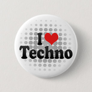 Bóton Redondo 5.08cm Eu amo Techno