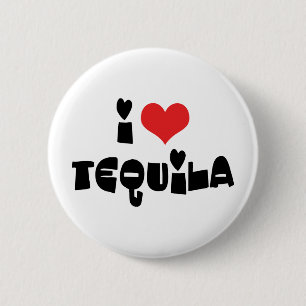 Bóton Redondo 5.08cm Eu Amo Tequila Coração