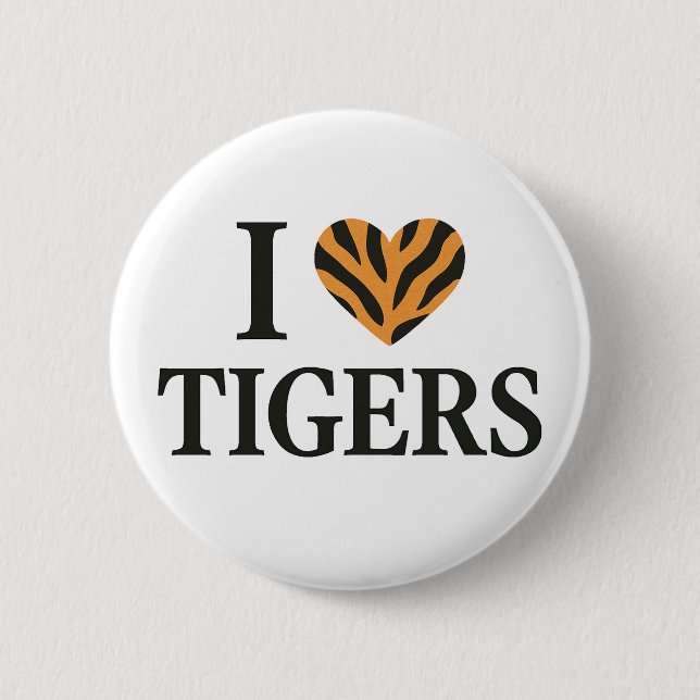 Bóton Redondo 5.08cm Eu amo Tigers (Frente)